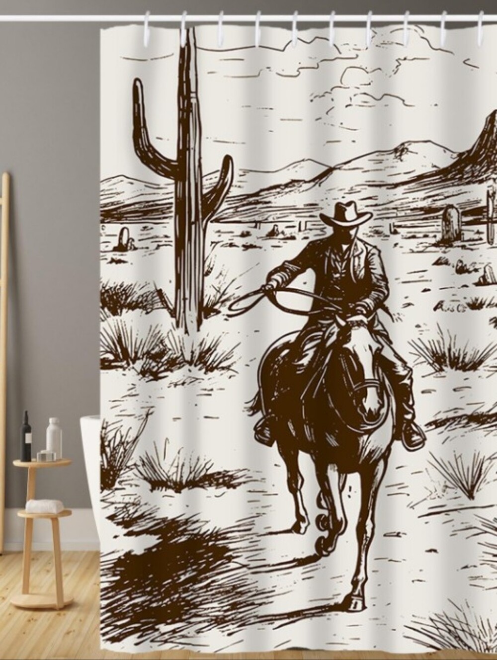 NEW! Western Cowboy Shower Curtain 72x72